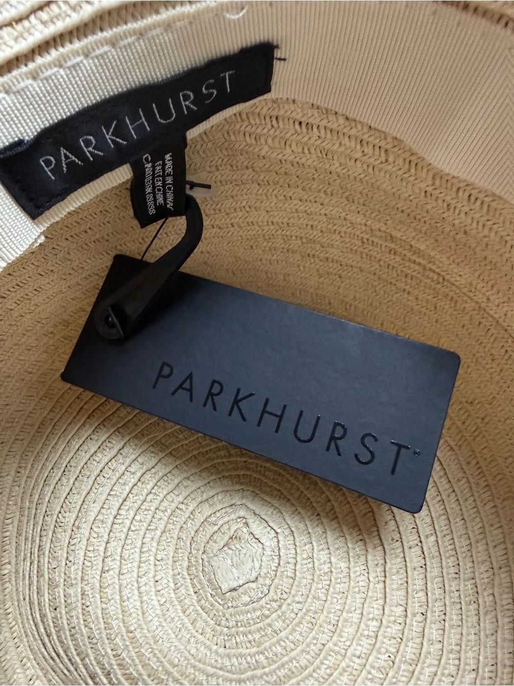 Parkhurst Wide Brim Sun Hat | NWT | Cream with Black Ribbon Bow - Picture 4 of 5
